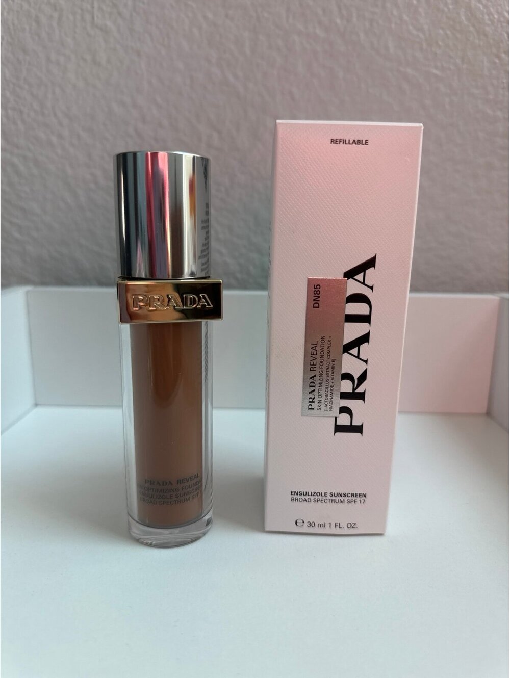 Prada Reveal Skin Optimizing Refillable Soft Matte Foundation in shade DN85